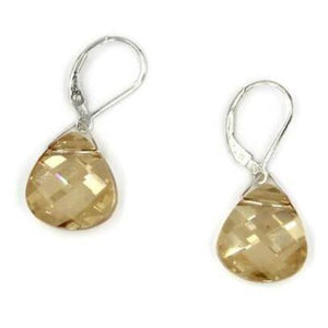 Golden Shadow Swarovski Crystal Briolette Dangle Earrings - Creative Jewelry by Marcia - Asymmetrical Jewelry - Timeless Jewelry