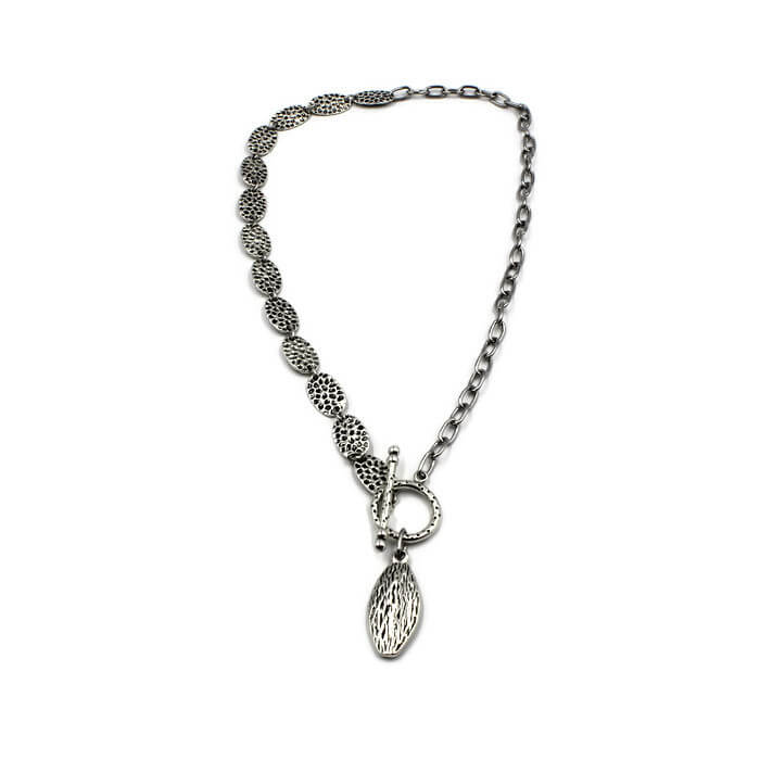 ブレスレット LESS IS MORE silver toggle necklace Silver Toggle Necklace for Men or Women / Stainless Steel