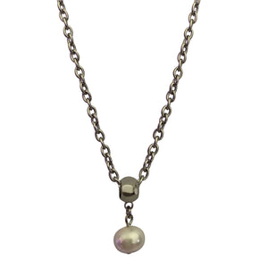 Round Freshwater Pearl Drop Pearl Necklace with Lobster Clasp-Necklaces- Creative Jewelry by Marcia