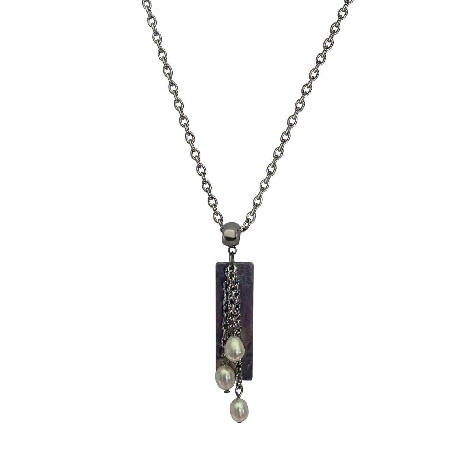 Freshwater Pearl Stainless Steel Necklace with Lobster Clasp-Necklaces- Creative Jewelry by Marcia