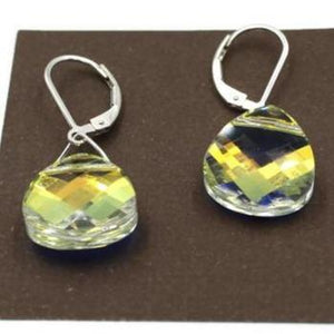AB Swarovski Crystal Briolette Dangle Earrings - Creative Jewelry by Marcia - Asymmetrical Jewelry - Timeless Jewelry