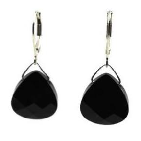 Jet Black Swarovski Crystal Briolette Dangle Earrings - Creative Jewelry by Marcia - Asymmetrical Jewelry - Timeless Jewelry