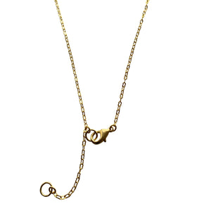 Oval Gold Pendant Necklace with Gold Link Chain