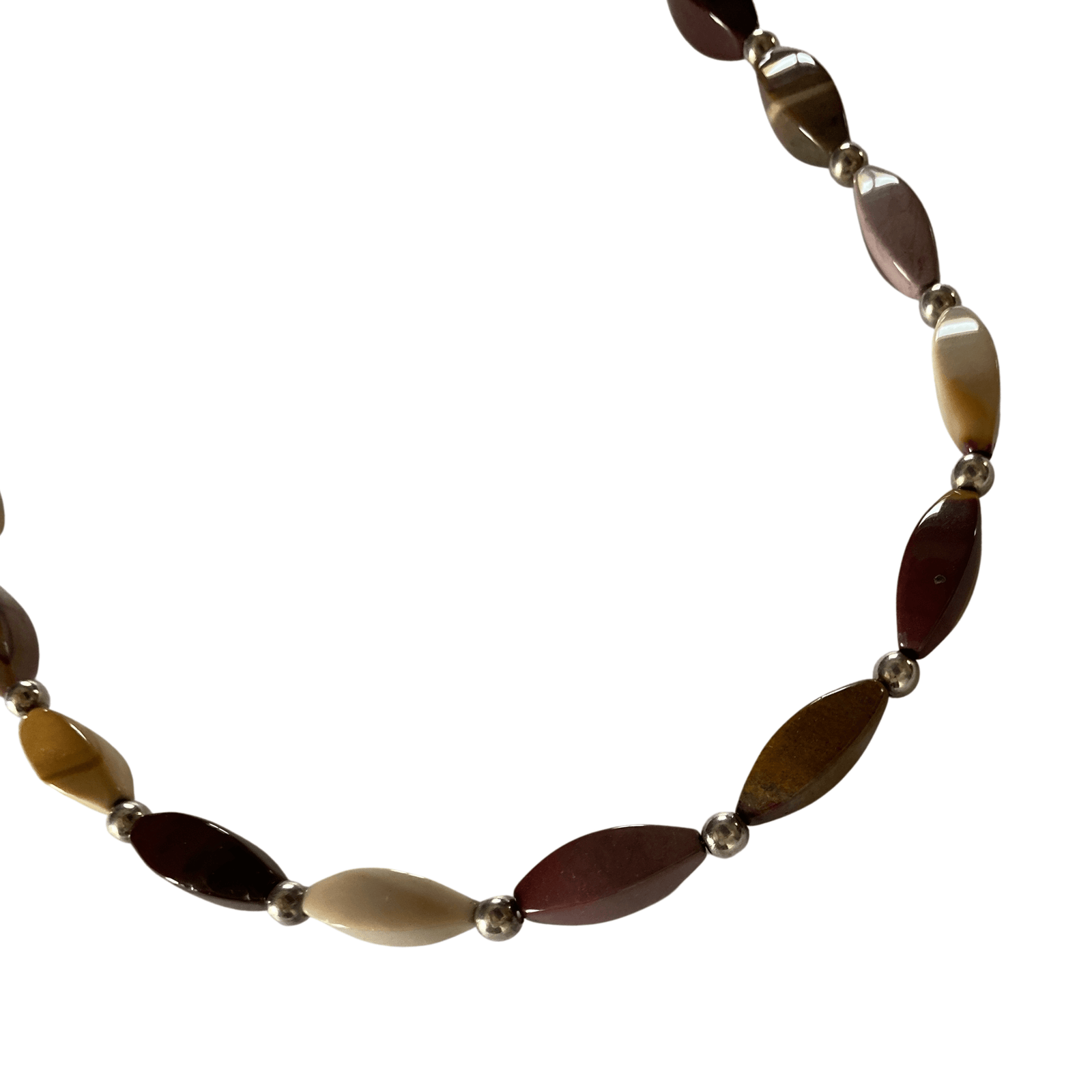 Jasper Gemstone and Sterling Silver Necklace with Lobster Clasp