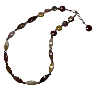 Jasper Gemstone and Sterling Silver Necklace with Lobster Clasp