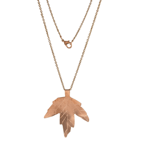 Maple Viburnum Copper Leaf Necklace-Necklaces- Creative Jewelry by Marcia