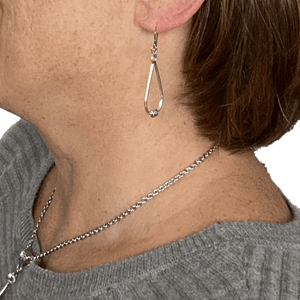 Long Silver Earrings for Sensitive Ears - Creative Jewelry by Marcia - Asymmetrical Jewelry - Timeless Jewelry