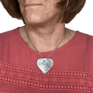 Silver Healing Heart Pendant Necklace - Creative Jewelry by Marcia - Asymmetrical Jewelry - Timeless Jewelry