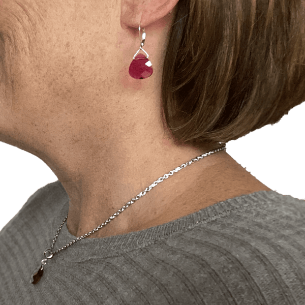 Ruby Swarovski Crystal Briolette Dangle Earrings - Creative Jewelry by  Marcia