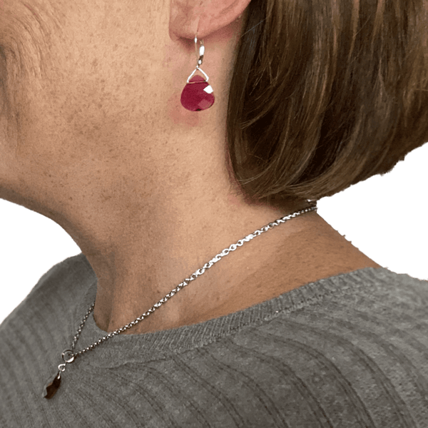 Ruby stud earrings with 2025 swarovski stones