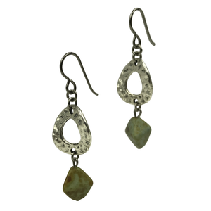 Silver Geometric Design Dangle Earrings for Sensitive Ears-Earrings- Creative Jewelry by Marcia