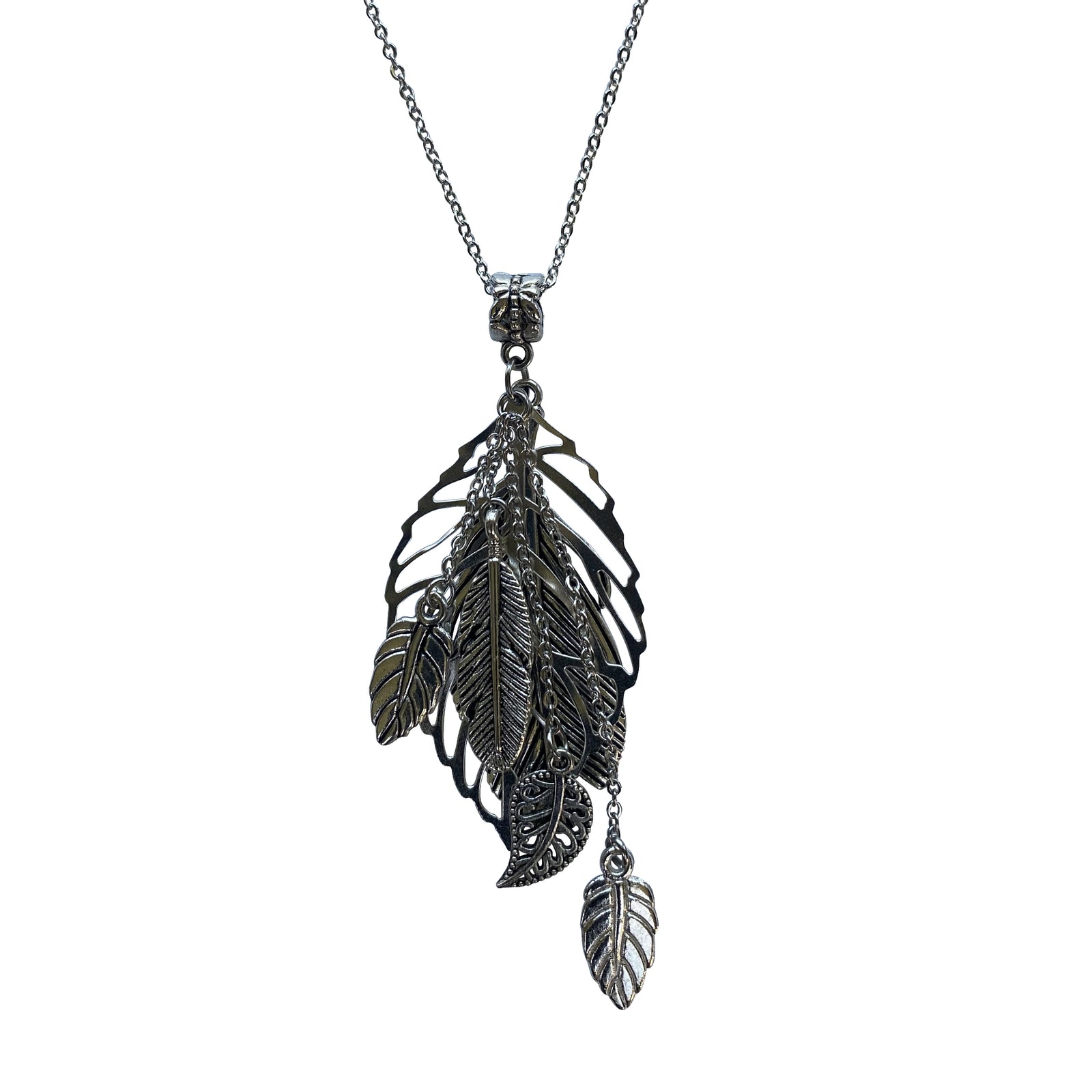 Silver Leaf Chain Necklace