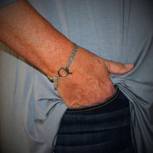 Stainless Steel Chain Silver Bracelet - Creative Jewelry by Marcia - Asymmetrical Jewelry - Timeless Jewelry