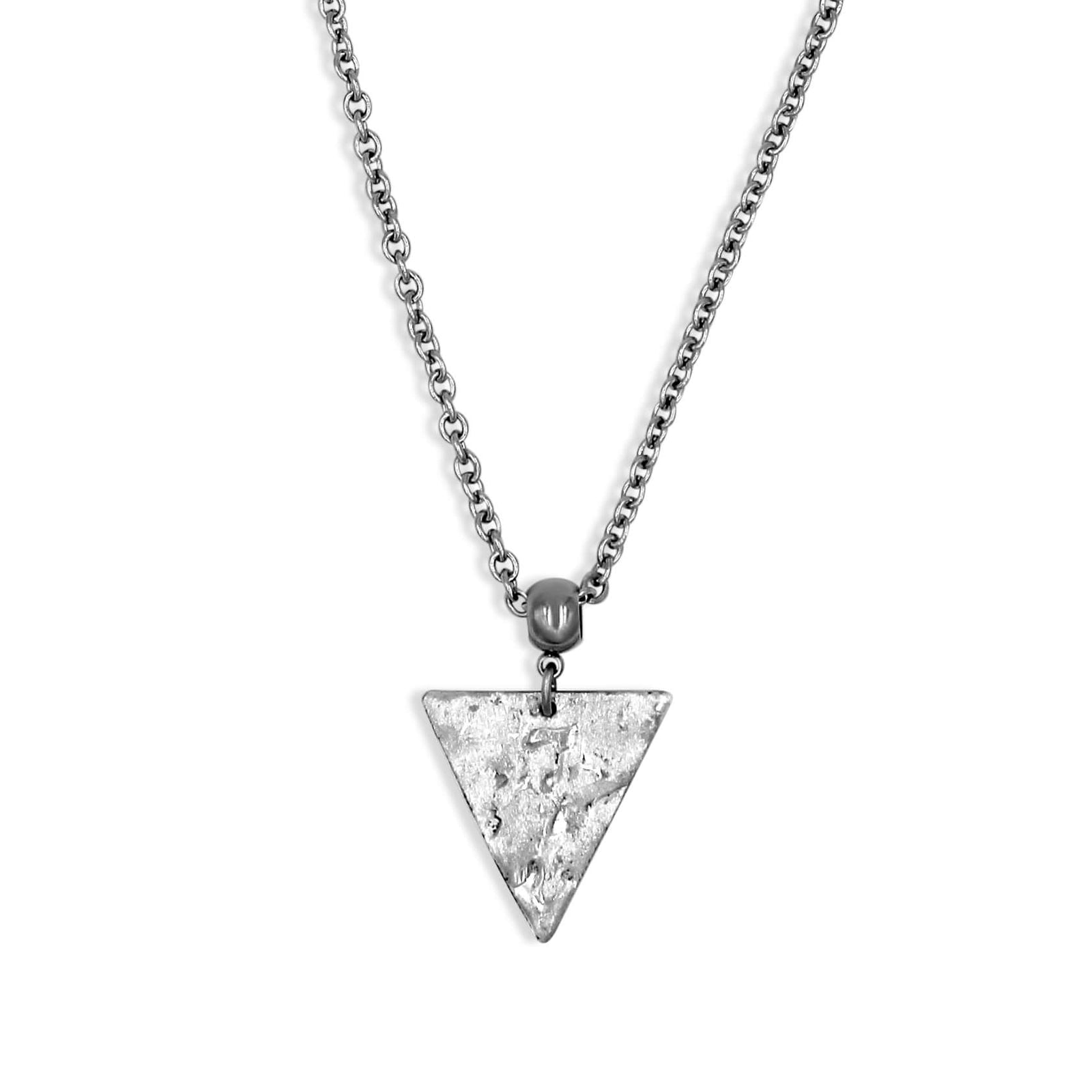 Silver Triangle Pendant Necklace - Creative Jewelry by Marcia - Asymmetrical Jewelry - Timeless Jewelry