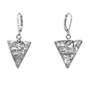 Silver Triangle Earrings - Creative Jewelry by Marcia - Asymmetrical Jewelry - Timeless Jewelry