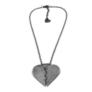 Silver Healing Heart Pendant Necklace - Creative Jewelry by Marcia - Asymmetrical Jewelry - Timeless Jewelry
