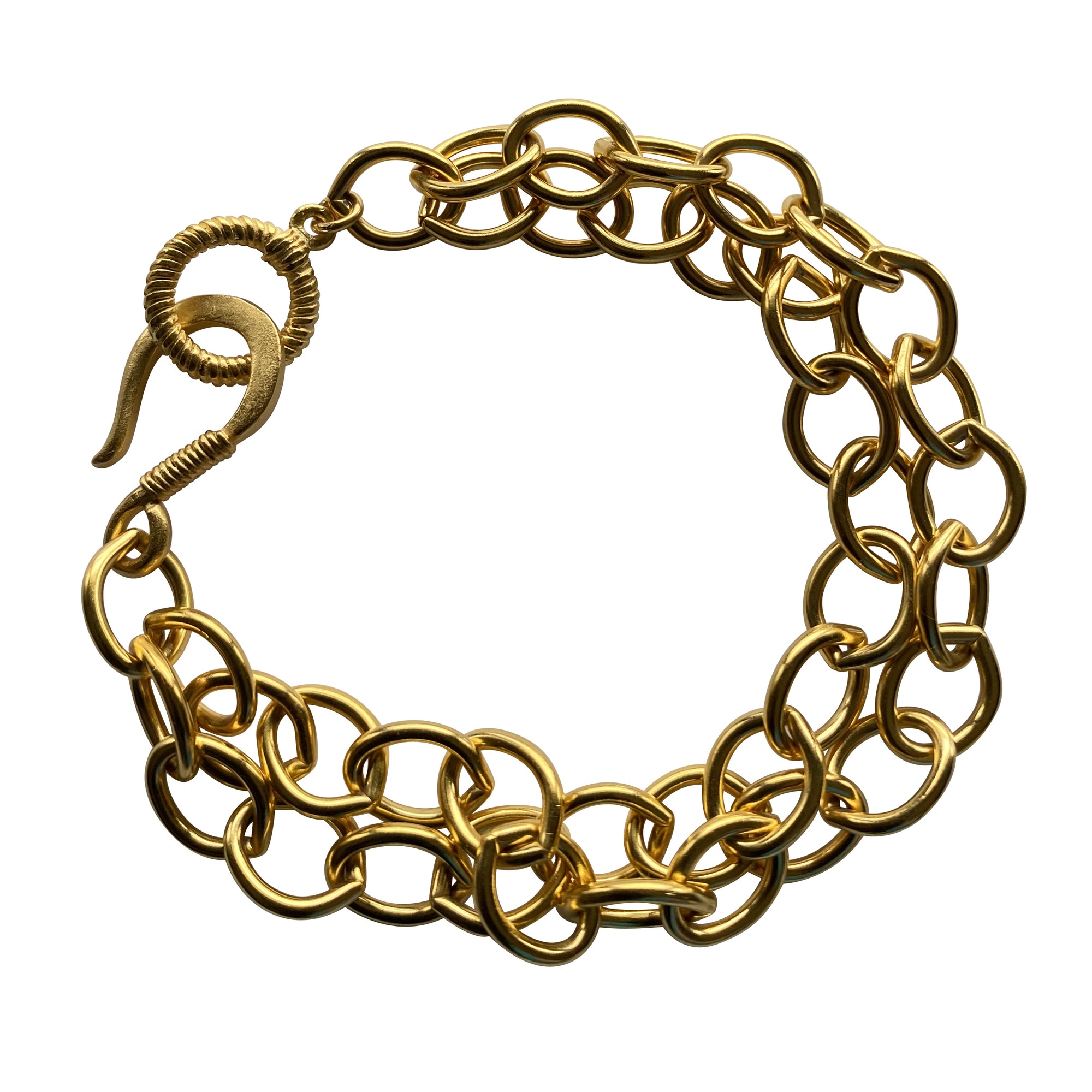 Chunky Gold Chain Bracelet with Toggle Clasp