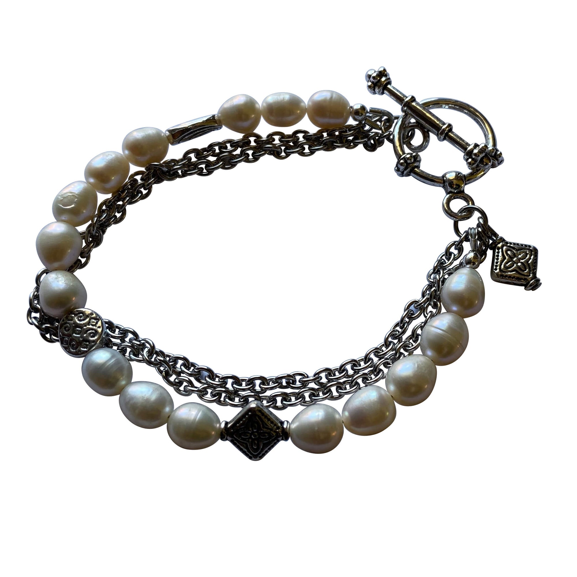 Fresh Water Pearl Bracelet - Creative Jewelry by Marcia - Asymmetrical Jewelry - Timeless Jewelry