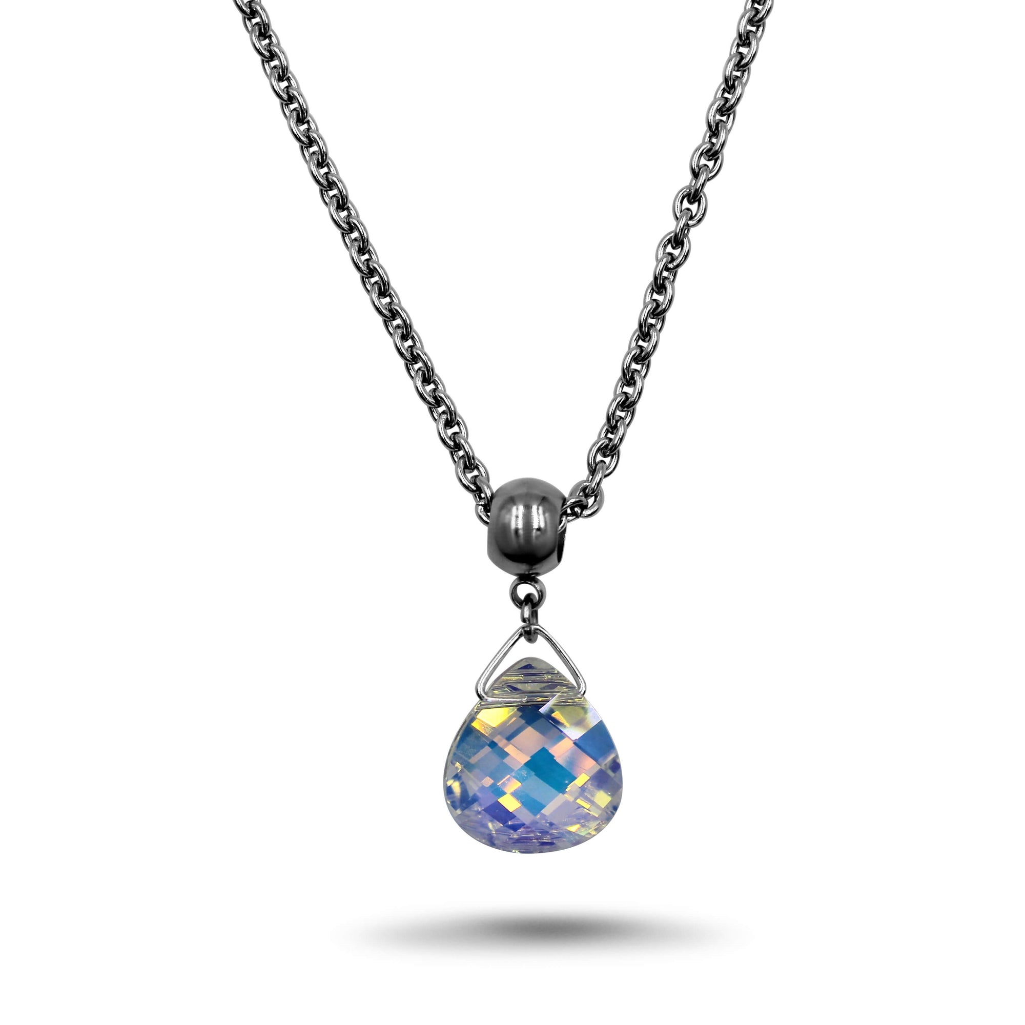 AB Swarovski Crystal Necklace - Creative Jewelry by Marcia - Asymmetrical Jewelry - Timeless Jewelry