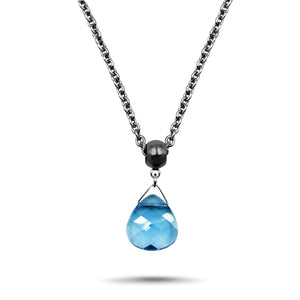 Aquamarine Swarovski Crystal Necklace - Creative Jewelry by Marcia - Asymmetrical Jewelry - Timeless Jewelry